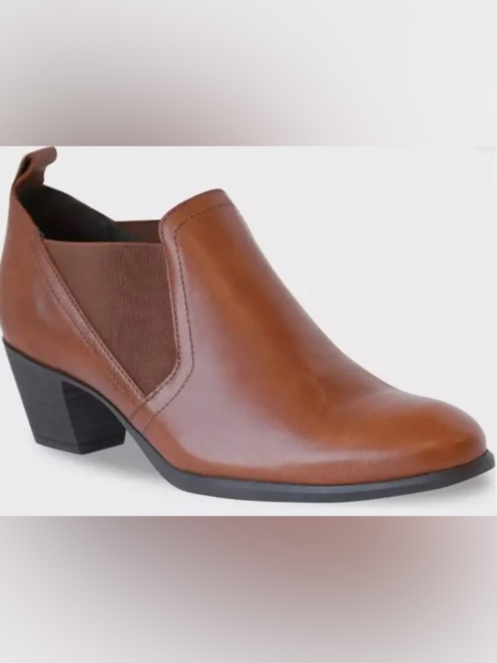 Munro jesse chestnut leather booties loafers new sz 9.5m